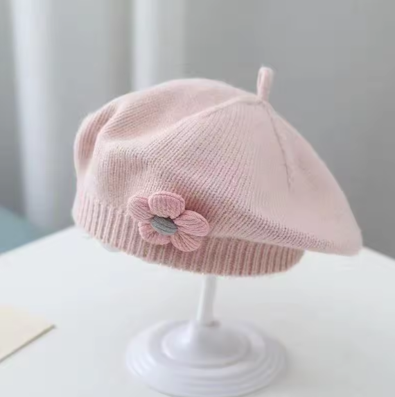 Béret à Fleurs Rose Pour Bébé 1-3 ans 🌸